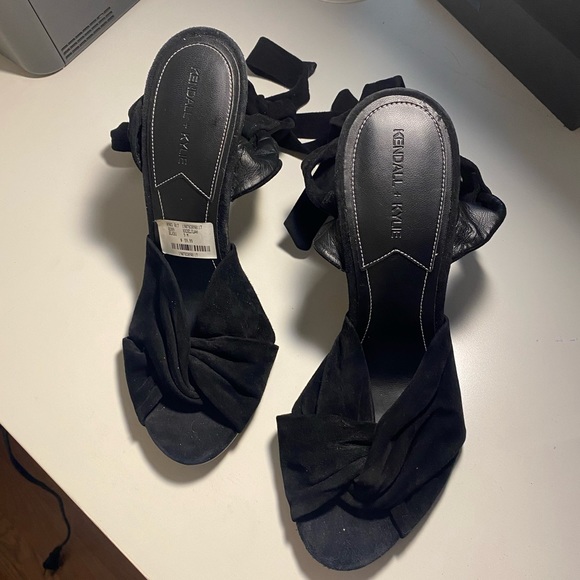 Kendall + Kylie Delilah Light Suede Lace-Up Heels - Picture 2 of 11